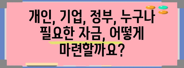 자금 조달 방법 총 정리 | 개인, 기업, 정부 옵션