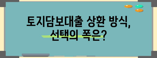 토지담보대출의 만기 옵션 | 상환 기간 파악