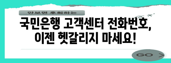 국민은행 고객센터 전화번호 | 지역별 안내와 연락 방법