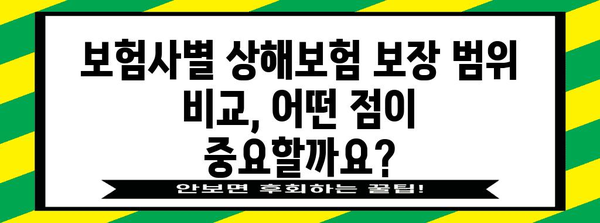 나에게 맞는 상해보험 찾기| 보장 범위 비교 가이드 | 상해보험 추천, 보험료 비교, 보험 가입 팁