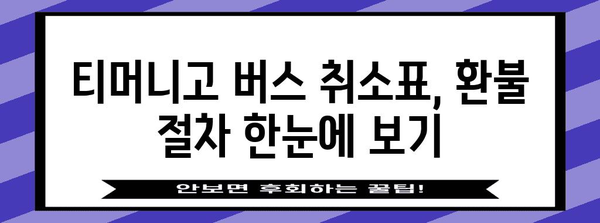 티머니고 버스 취소표 환불 | 간단한 과정과 꿀팁