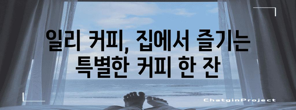 홈 카페에 테이크아웃! 일리 커피 추출 및 맛 비교 가이드