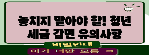 중소기업 청년 세금 감면 가이드 | 신청 절차와 유의사항