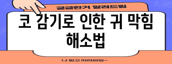 코 감기와 귀 막힘 | 증상, 원인, 해결책