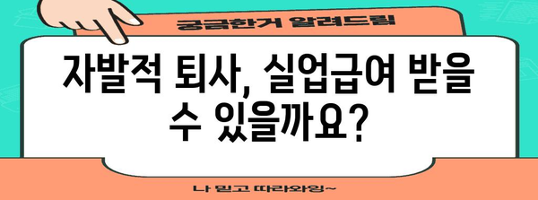 실업급여 수급 자격 | 자발적 퇴사와 정당한 이직 사유 이해하기