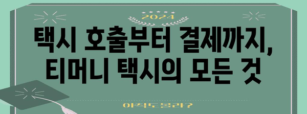 모바일 티머니 택시를 마스터하는 A to Z 가이드 | 편리한 이용법과 혜택