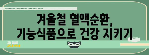 추운 날씨 건강 처방전 | 혈행 개선 기능식품