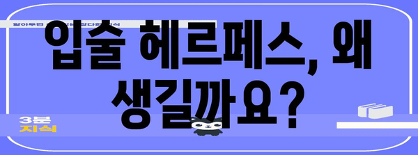 입술 헤르페스 | 원인과 효과적인 치료법