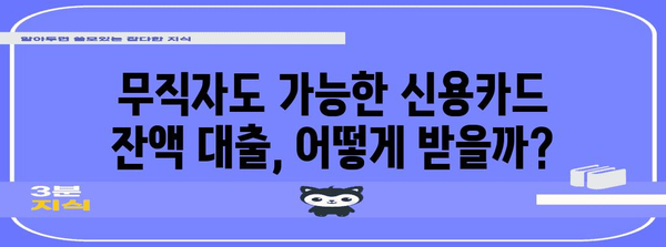 무직자를 위한 신용카드 잔액 대출 가이드 | 최대 한도 설정