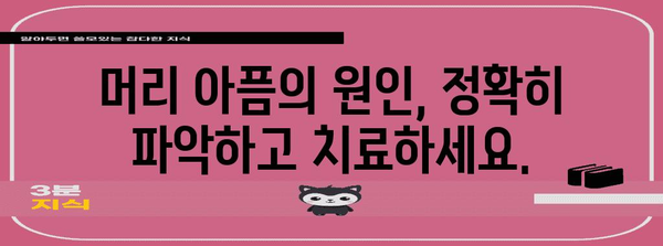 머리 통증의 정확한 원인 파헤치기 | 진단 사실 확인