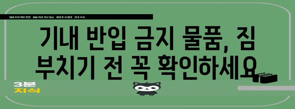 기내 금지 물품 리스트 | 안전한 비행을 위한 필수 지침