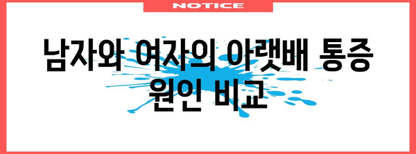 아랫배 통증의 원인과 증상 | 남자와 여자의 차이점 파헤치기