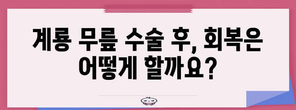 계룡 무릎 수술 | 수술 vs. 비수술, 수술 방법, 전문 병원 소개