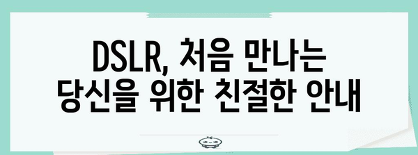 DSLR 초보자 가이드 | 카메라 기초, 촬영 기술 개선