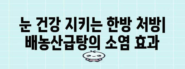 배농산급탕 | 소염 효과를 위한 한방 항생제와 다래끼약 가이드