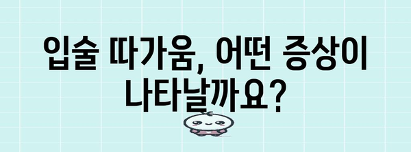 입술 따가움의 숨겨진 원인 파헤치기 | 증상, 원인, 치료법