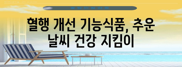 추운 날씨 건강 처방전 | 혈행 개선 기능식품