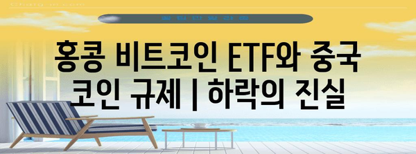 홍콩 비트코인 ETF와 중국 코인 규제 | 하락의 진실