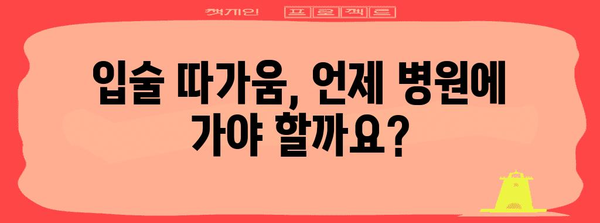 입술 따가움의 숨겨진 원인 파헤치기 | 증상, 원인, 치료법