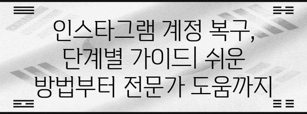 인스타그램 계정 복구 방법론 | 강제 비활성화 해제 성공사례