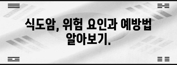 식도암 증상 파악 가이드 | 경고 신호와 즉각적인 검진 요구