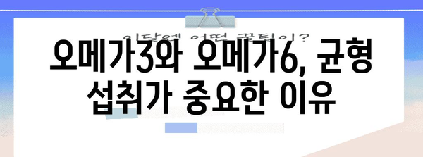 오메가6와 면역 체계 | 건강 유지 균형 섭취법