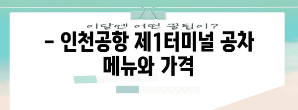 인천공항 제1터미널 공차 안내