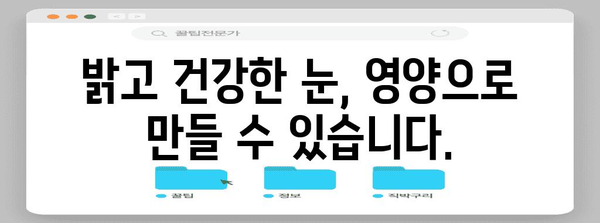 밝은 눈 건강 위한 7가지 영양소 | 시력 개선 필수 비결