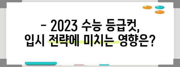 2023 수능 등급컷 분석| 과목별, 영역별 등급컷 변화와 전망 | 수능 등급컷, 수능 분석, 입시 전략