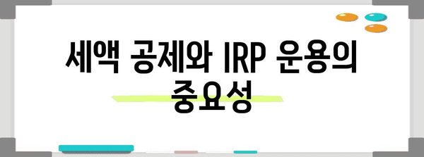 세금 혜택으로 노후 대비하기 | IRP 가이드