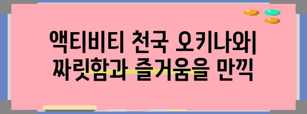 직장인을 위한 오키나와 여행 완벽 가이드 | 휴식, 힐링, 맛집, 액티비티, 추천 코스