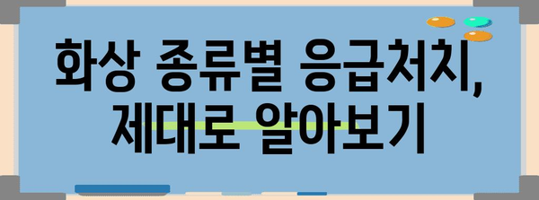 화상 응급처치 핵심 지침 | 필수품과 치료