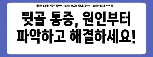 뒷골 통증 해결 가이드 | 명확한 대처법