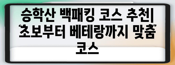 부산 승학산 등산 백패킹 가이드 | 코스, 팁, 정보