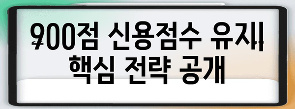 신용점수 900점 유지하기 | 고액 점수를 지속적으로 유지하는 비결