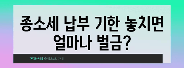 종소세 납부 기한 놓치면 벌금 주의사항