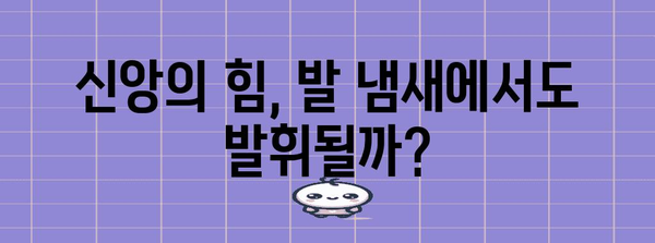 발냄새 종교적 해법 | 신앙과 발 탈취의 상관관계