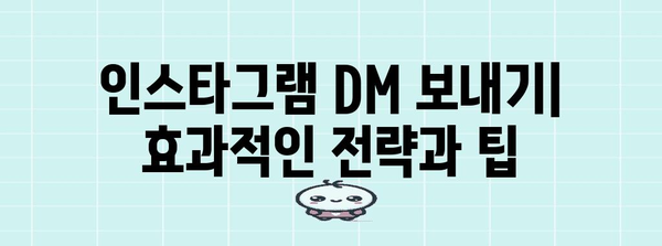 인스타그램 DM 보내기 | 극대화 전략과 팁