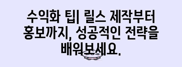 인스타그램 릴스 수익화 | 성공을 위한 완벽 가이드