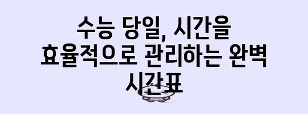 수능 당일 최고의 컨디션을 위한 완벽 루틴 | 수능, 당일, 시간표, 준비, 컨디션 관리