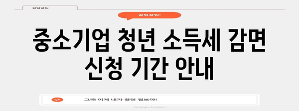 중소기업 청년 소득세 감면 신청 기간 안내