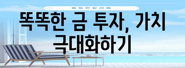 최소한의 리스크로 금투자의 가치 극대화