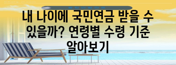 국민연금 수령권 | 자격, 연령, 조기 수령액 고려사항