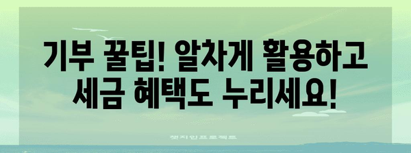 연말정산 후원금 활용 가이드| 절세 혜택 놓치지 말고 기부하세요! | 연말정산, 기부, 후원, 세금 혜택, 절세 팁