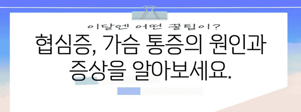 협심증 통증 완화 팁 | 원인, 증상, 치료