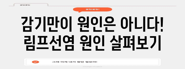 림프선염 증상 심층 분석! 원인 및 치료법 소개